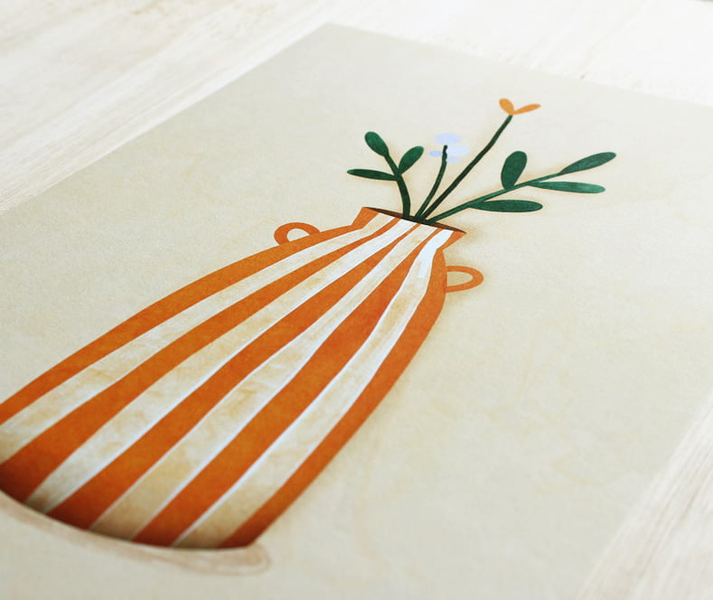 A4 Poster - Gele bloemenvaas