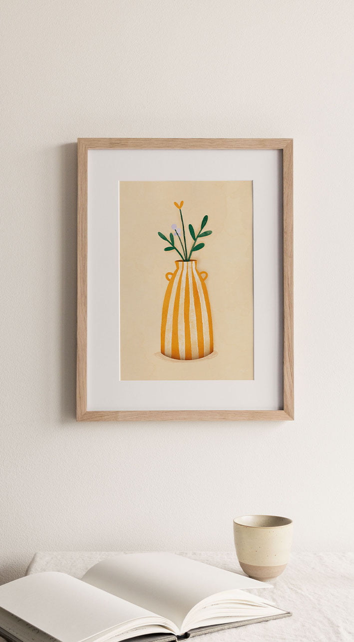 A4 Poster - Gele bloemenvaas