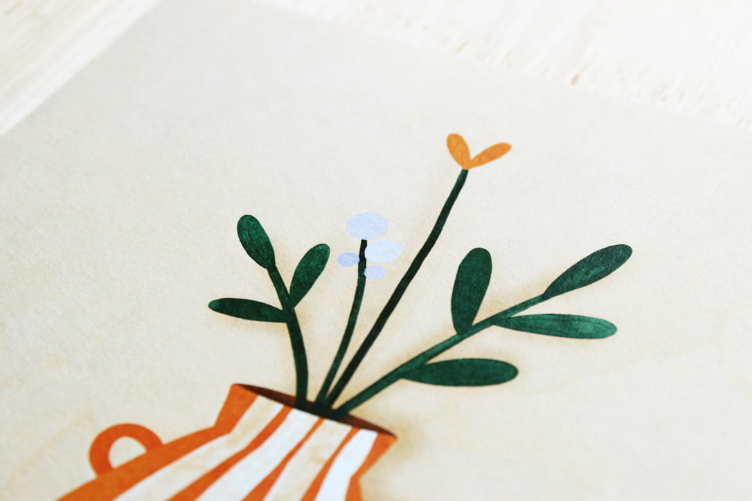A4 Poster - Gele bloemenvaas