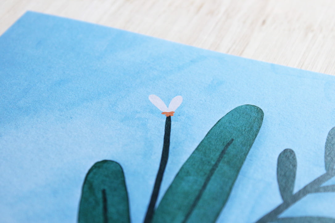 A4 Poster - Bloemenvaas Blauw