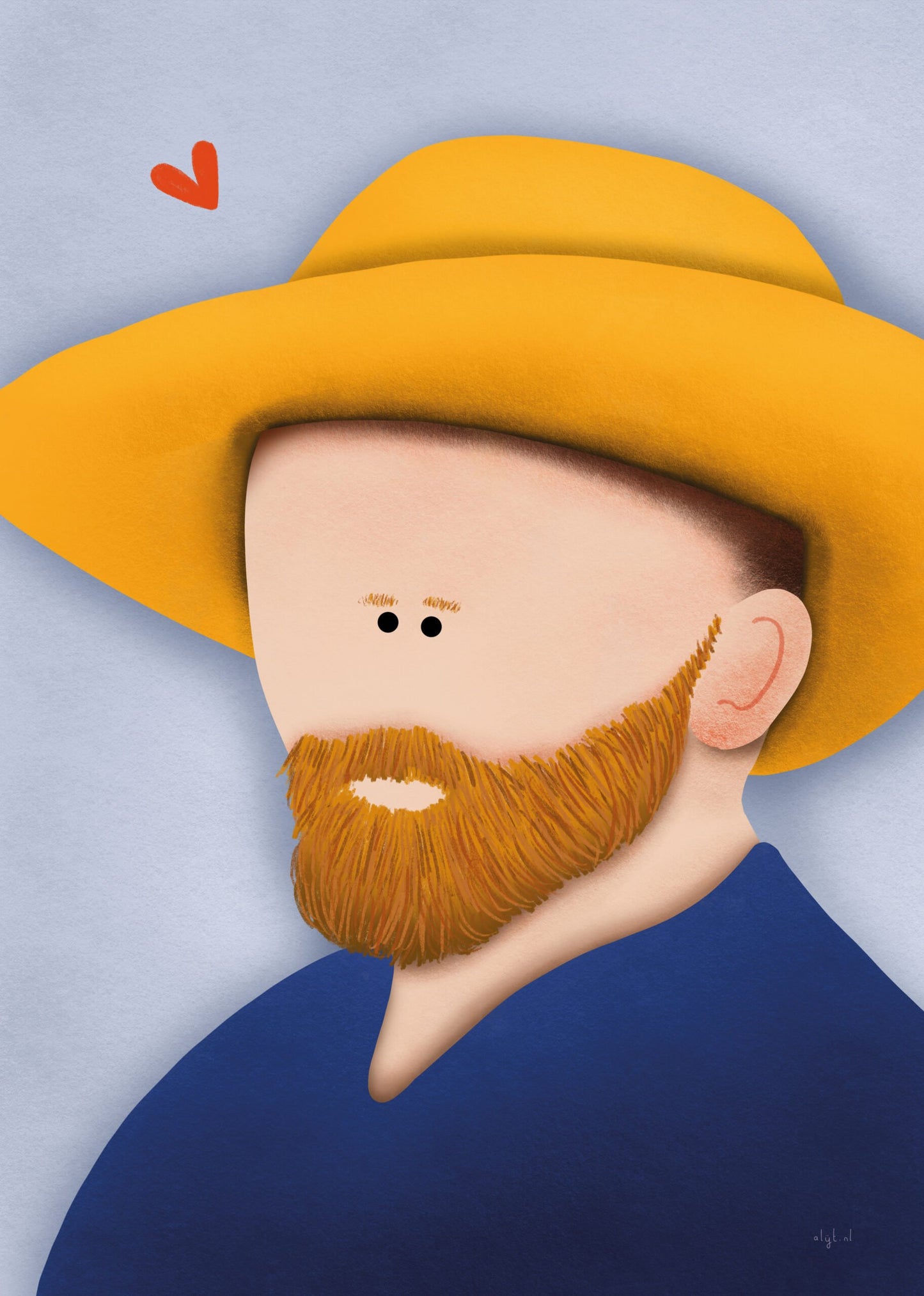 A4 poster - Zelfportret Vincent van Gogh met strohoed