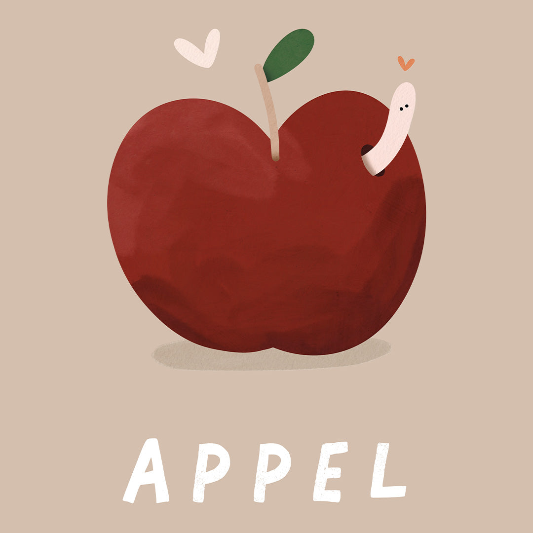 Woorden poster pastel: Appel