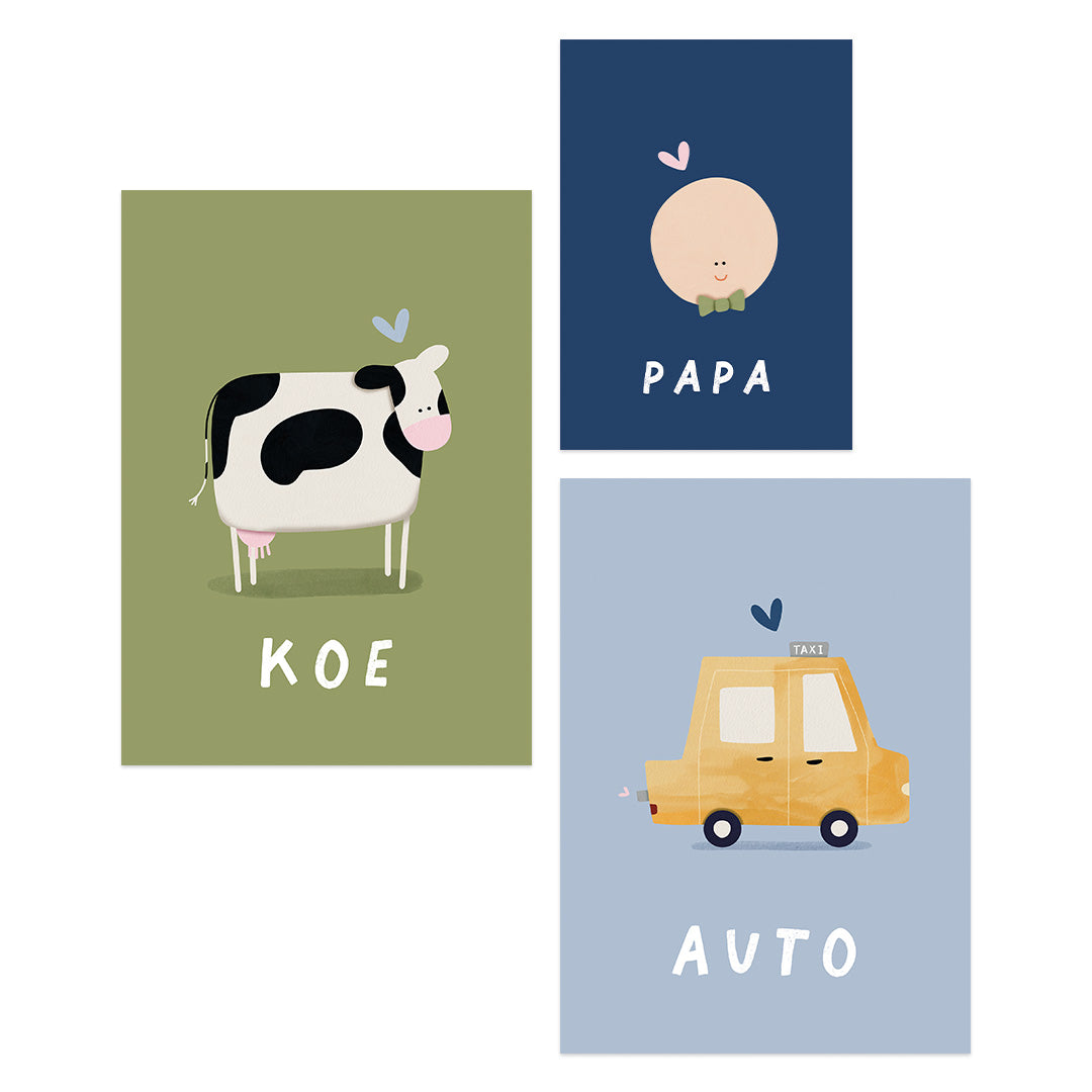 Woorden poster: Auto