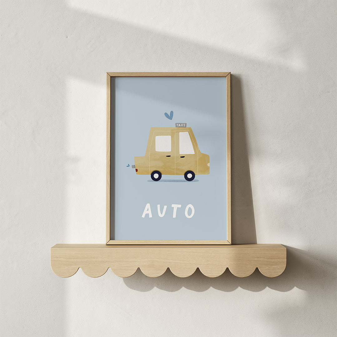 Woorden poster pastel: Auto