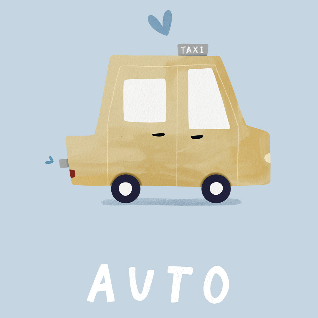 Woorden poster pastel: Auto