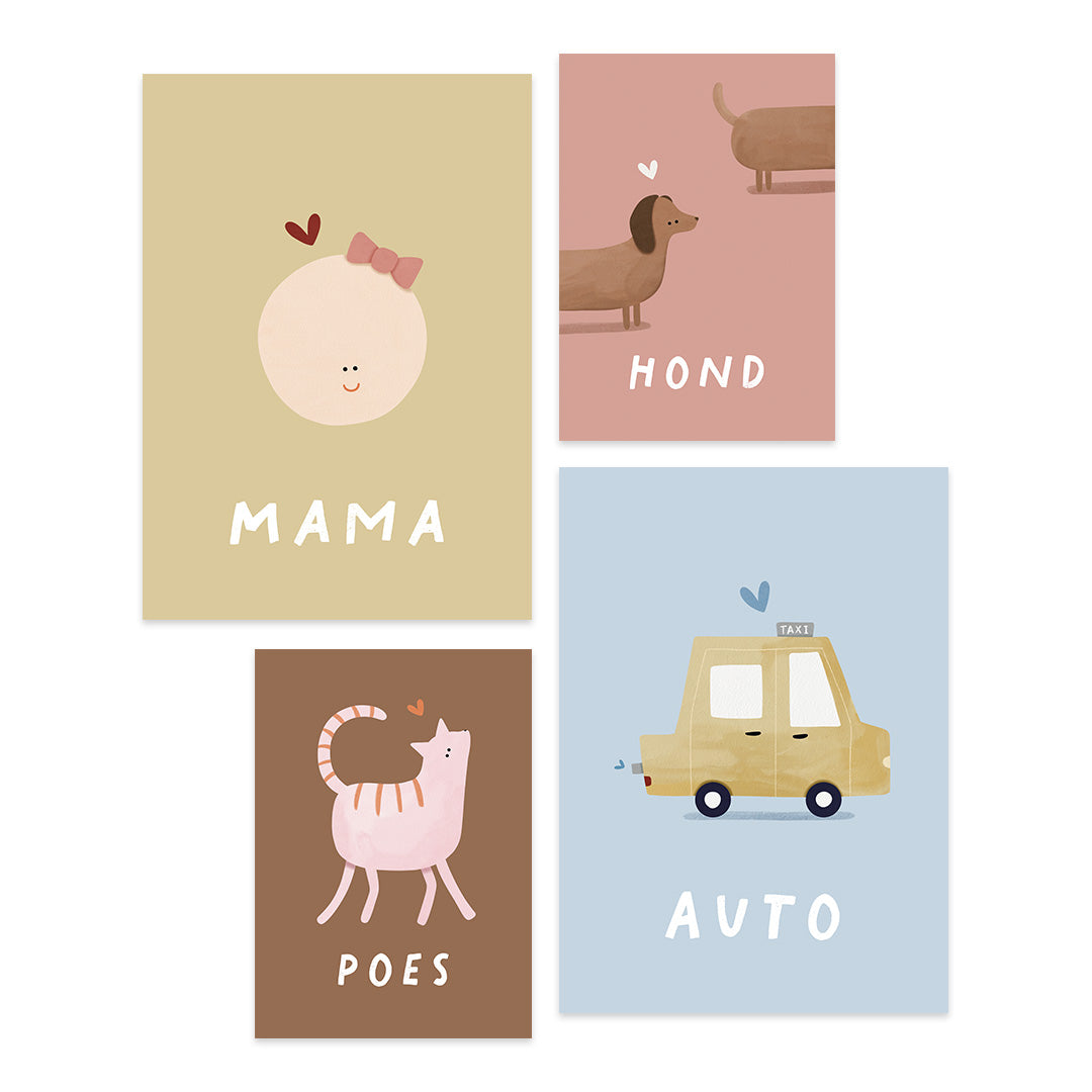 Woorden poster pastel: Mama