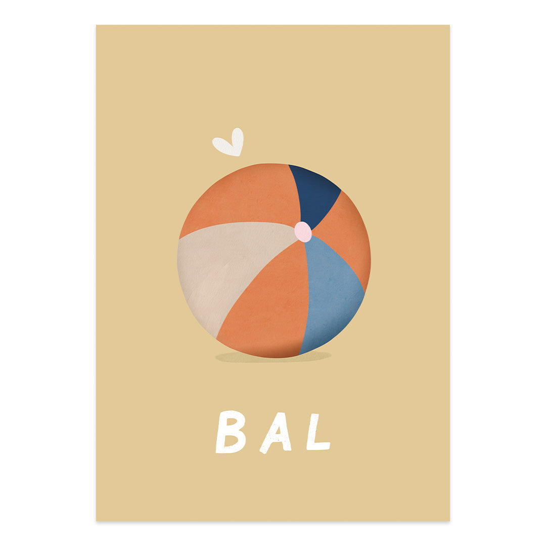 Woorden poster pastel: Bal