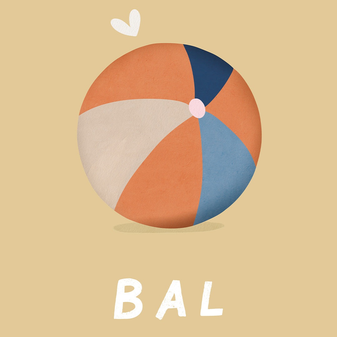 Woorden poster pastel: Bal