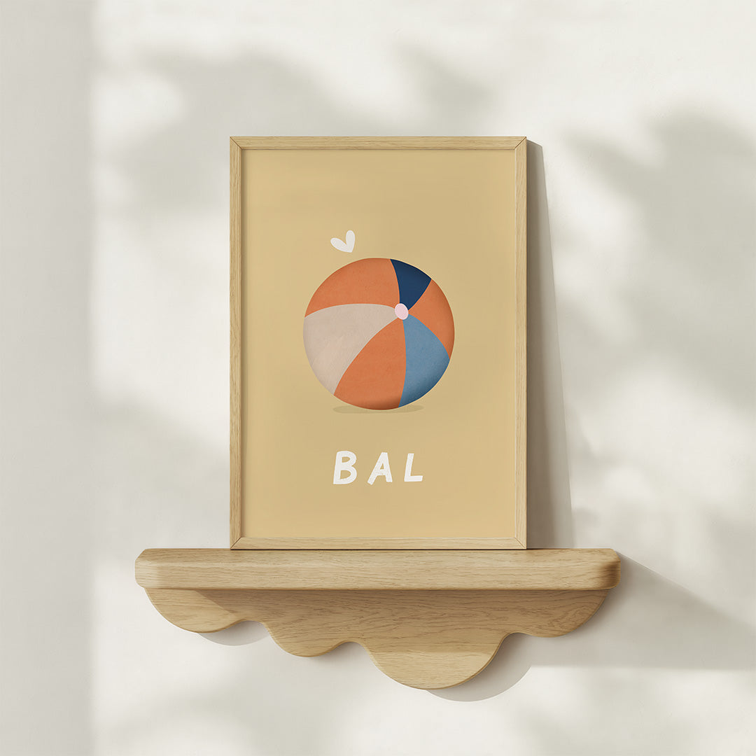 Woorden poster pastel: Bal