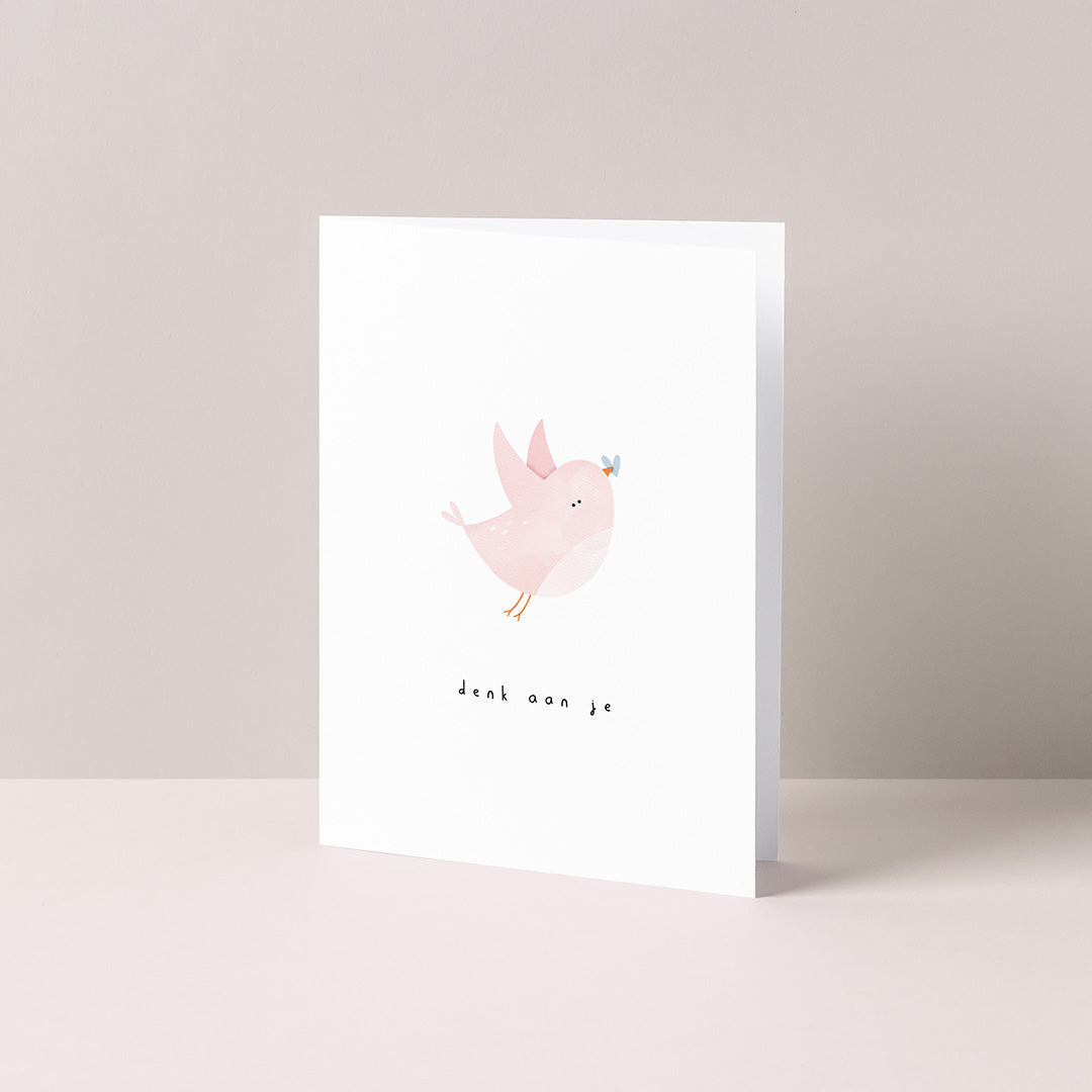 Gevouwen kaart: Denk aan je vogeltje