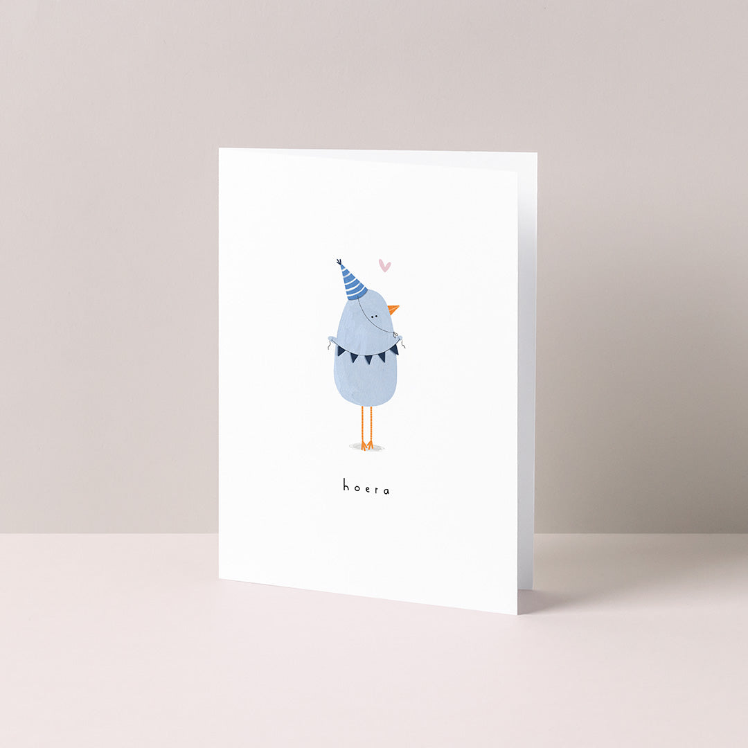 Gevouwen kaart: Feestvogeltje