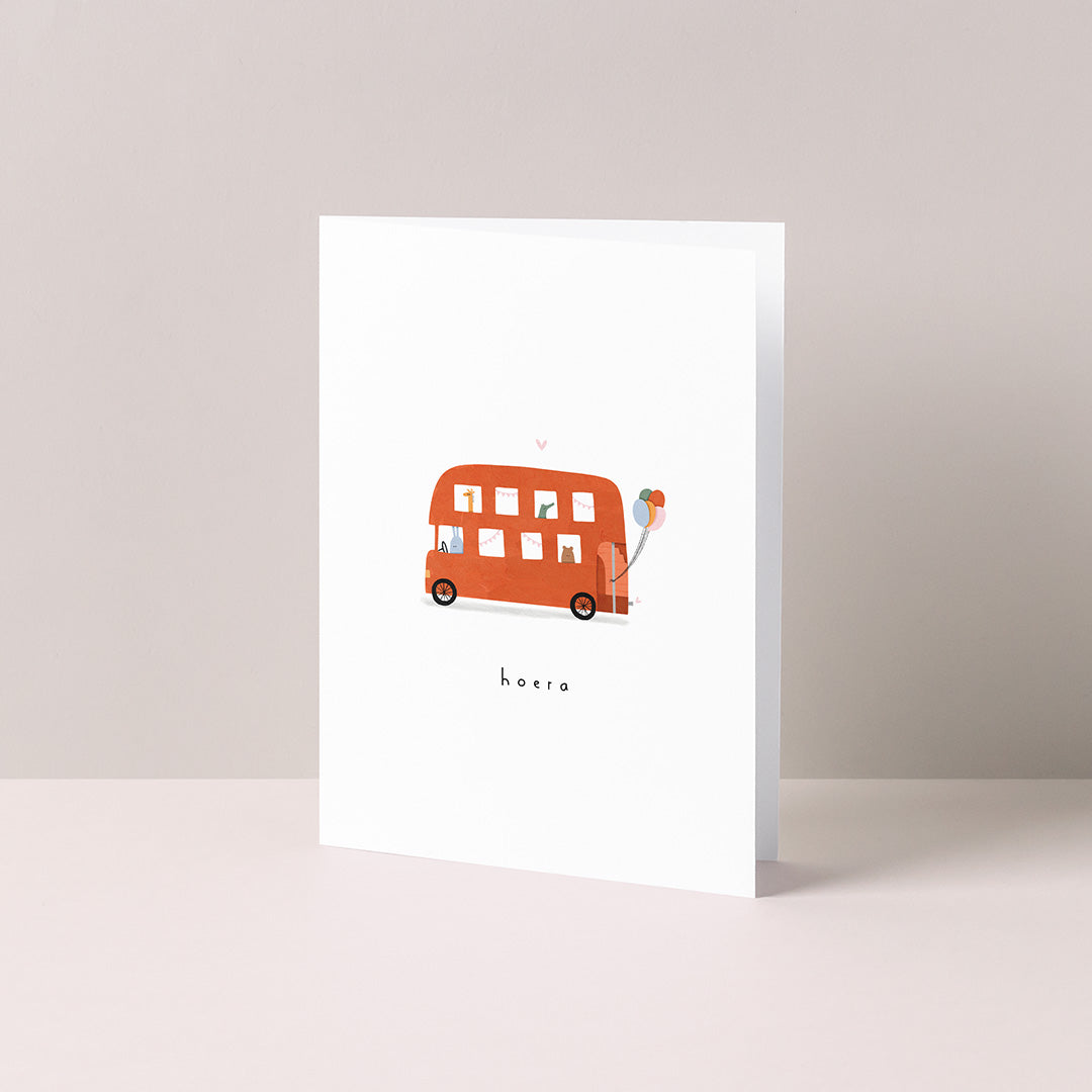 Gevouwen kaart: Feestbus