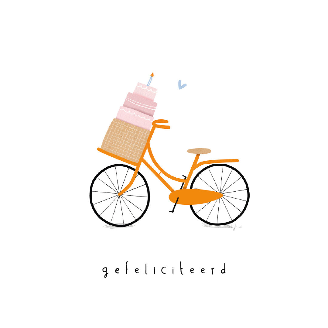 Gevouwen kaart: Feestfietsje
