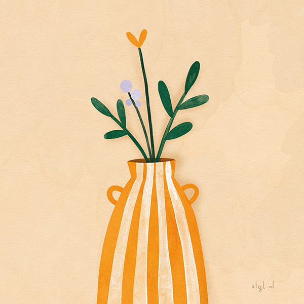A3 poster - Bloemenvaas Geel