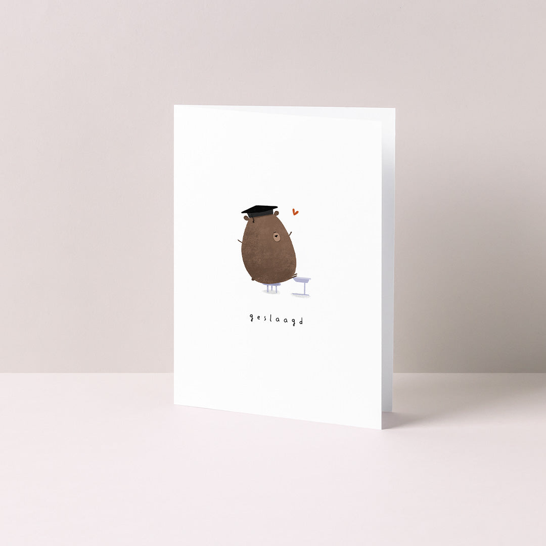 Gevouwen kaart: Geslaagd beer