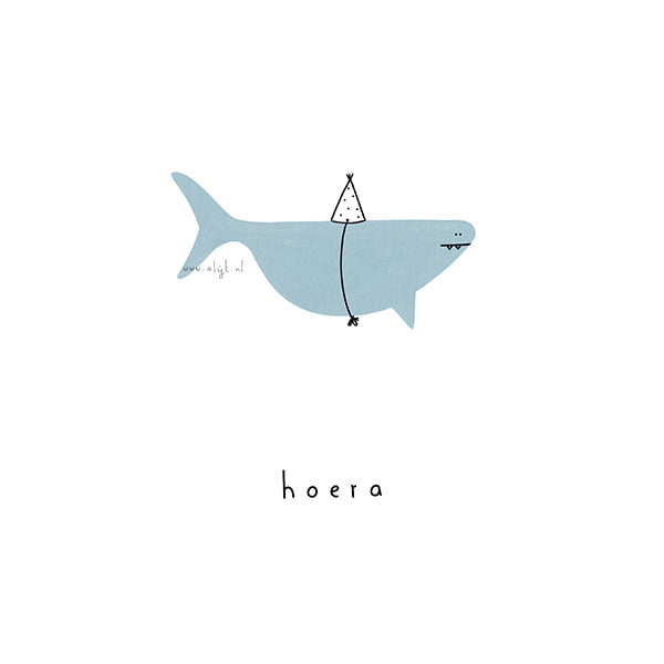 Gevouwen kaart: Blauwe haai