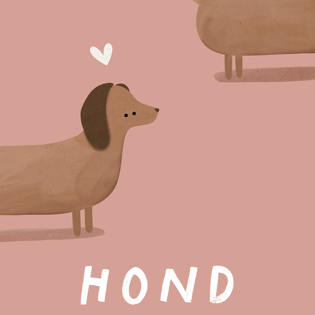 Woorden poster pastel: Hond