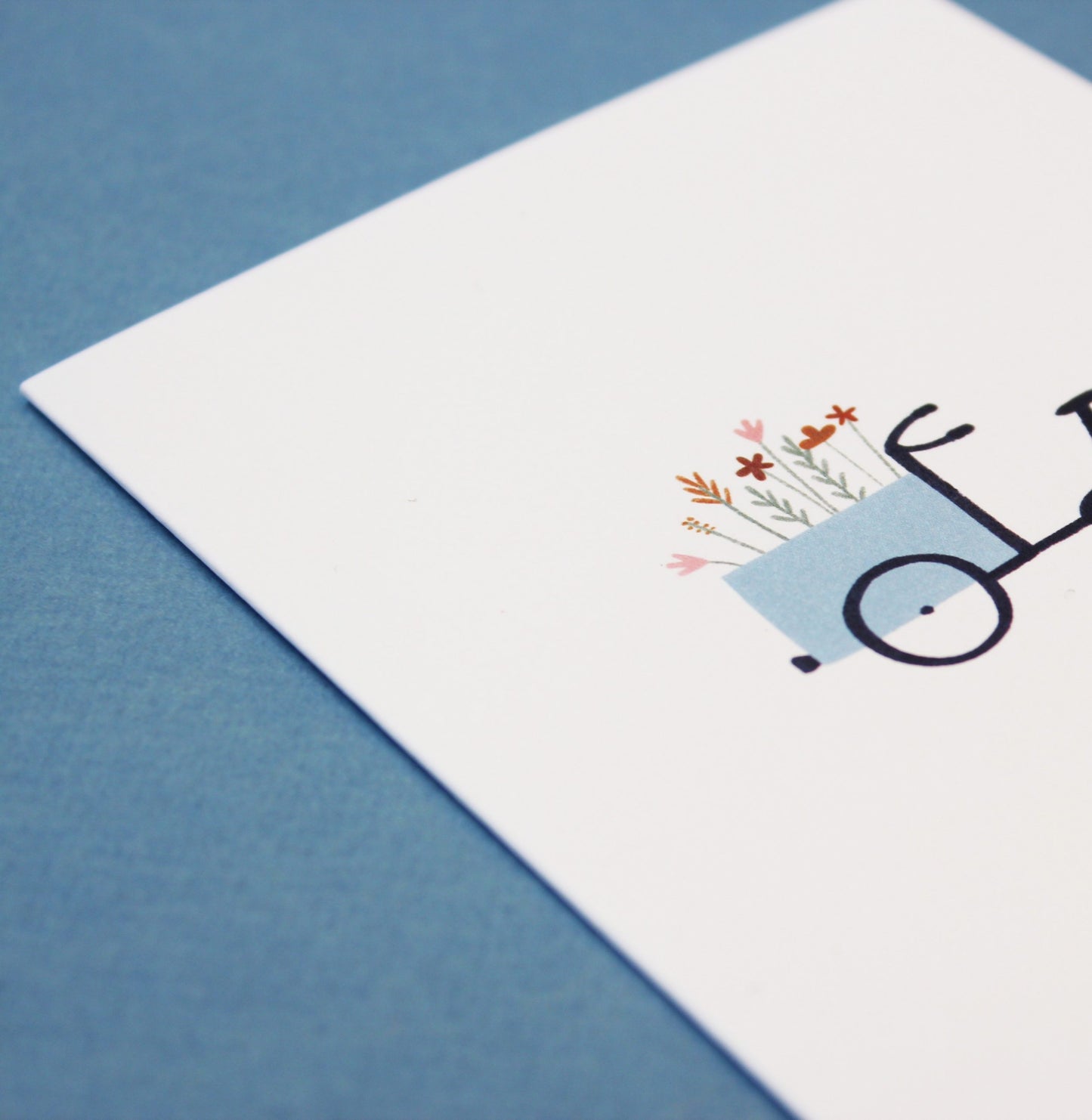 Gevouwen kaart: Bloemenfiets