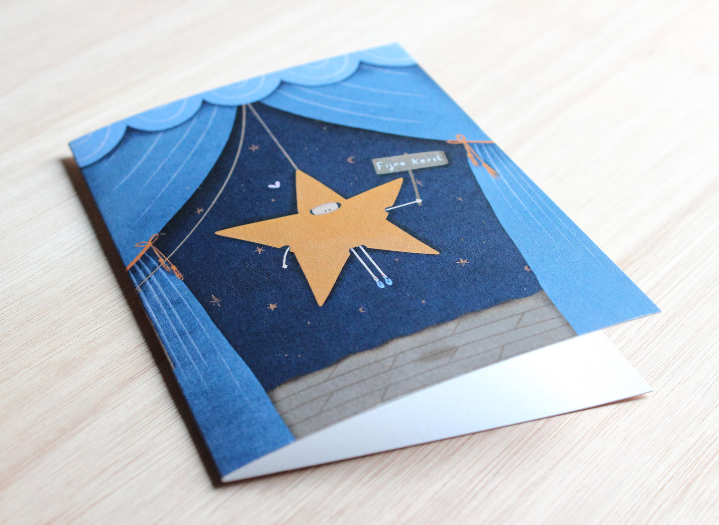 Gevouwen kerstkaart Kerstster