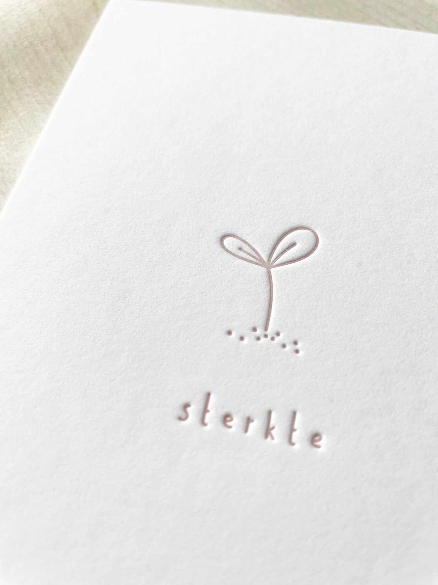 Troostkaart Letterpress Plantje