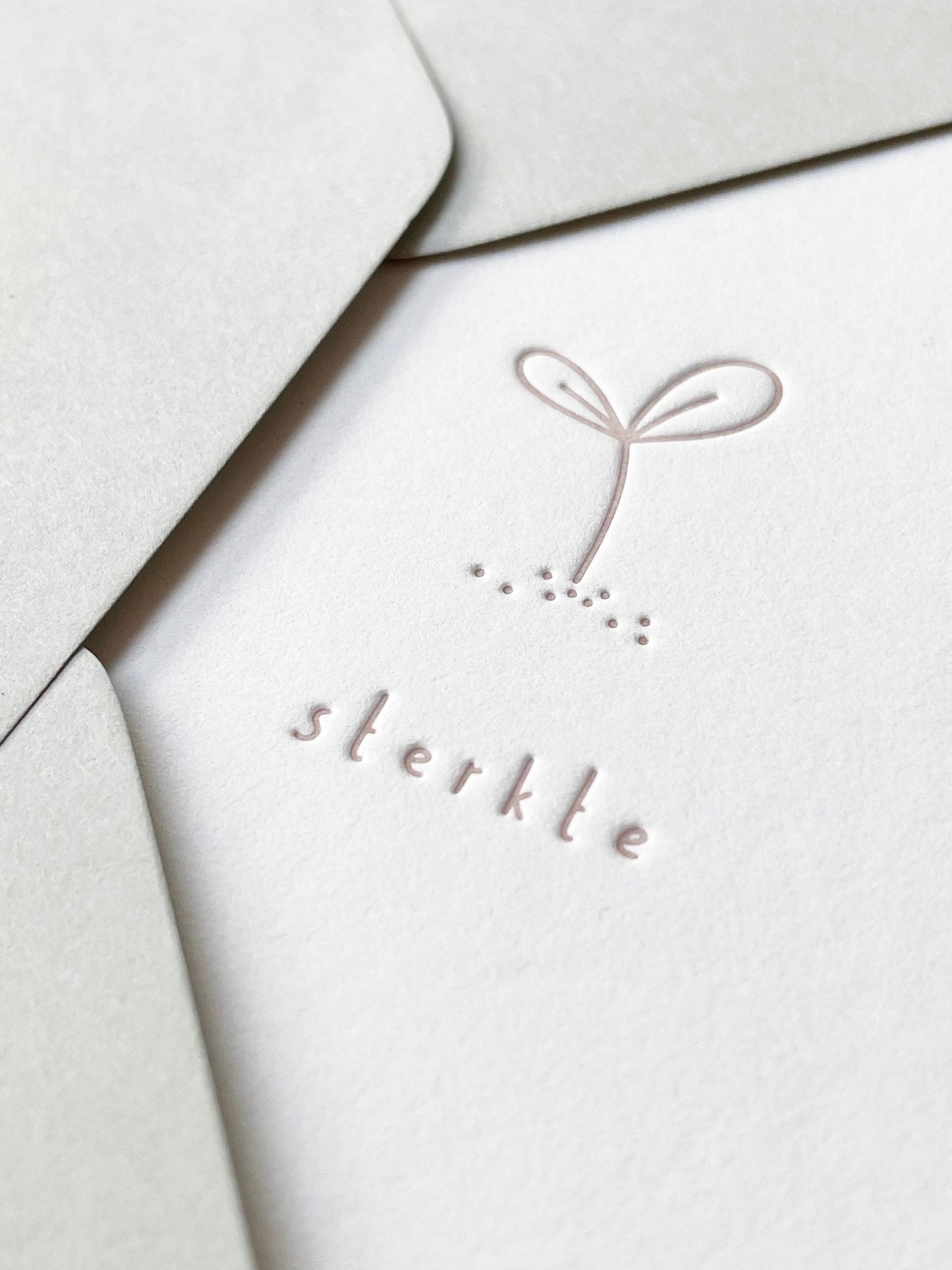 Troostkaart Letterpress Plantje
