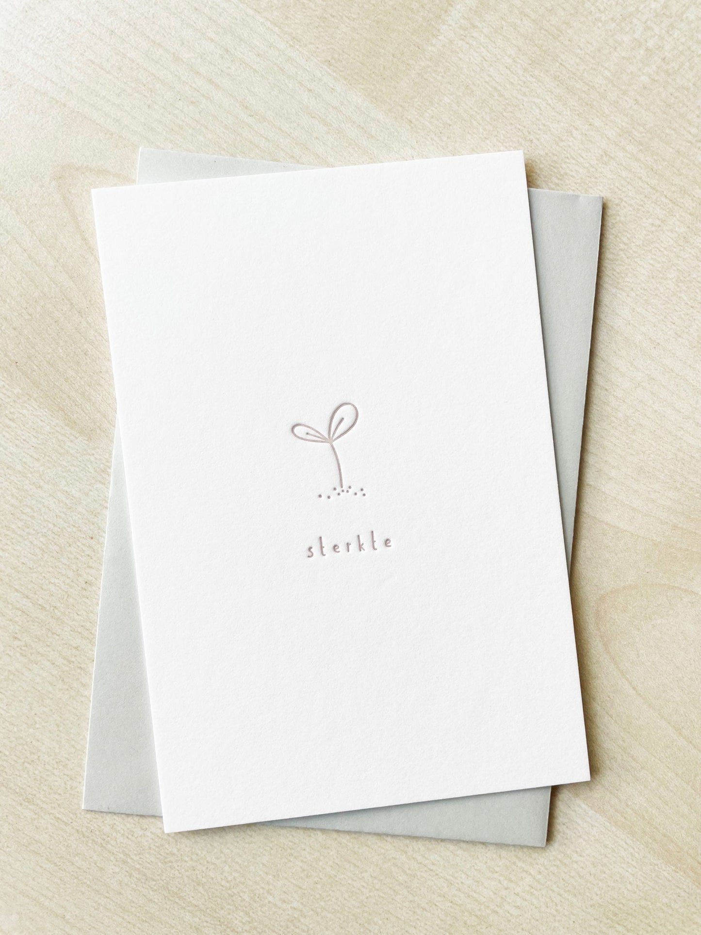 Troostkaart Letterpress Plantje