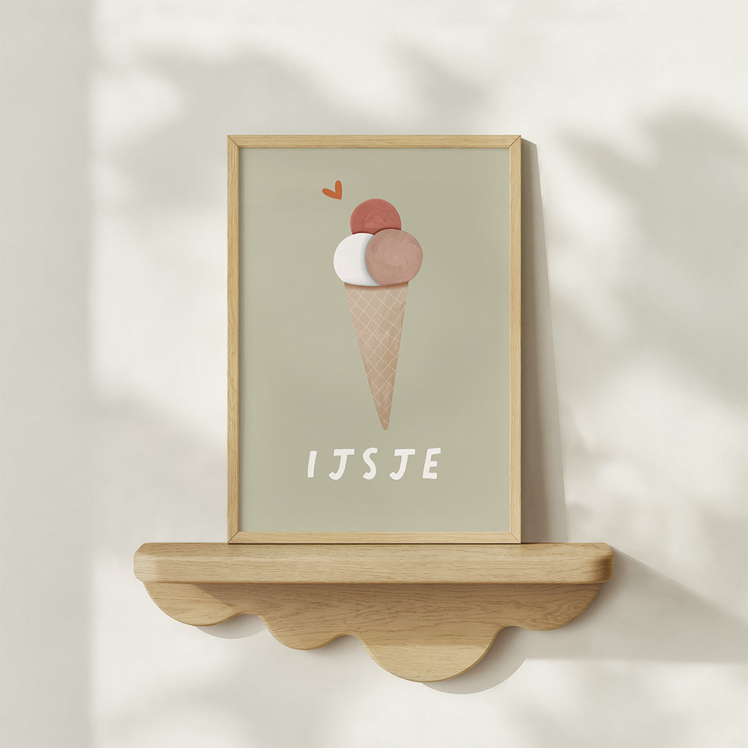 Woorden poster pastel: IJsje meisje