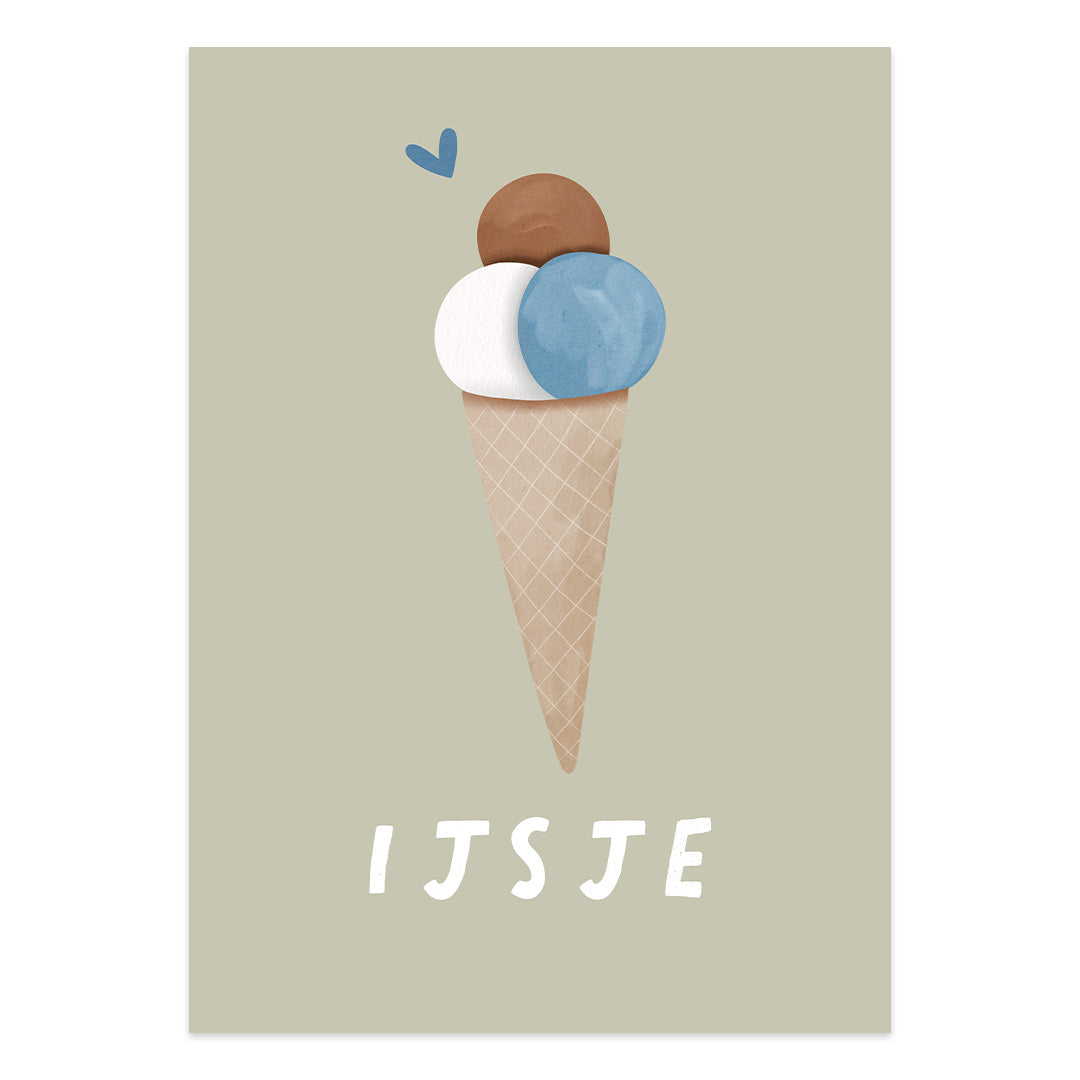 Woorden poster pastel: IJsje jongen