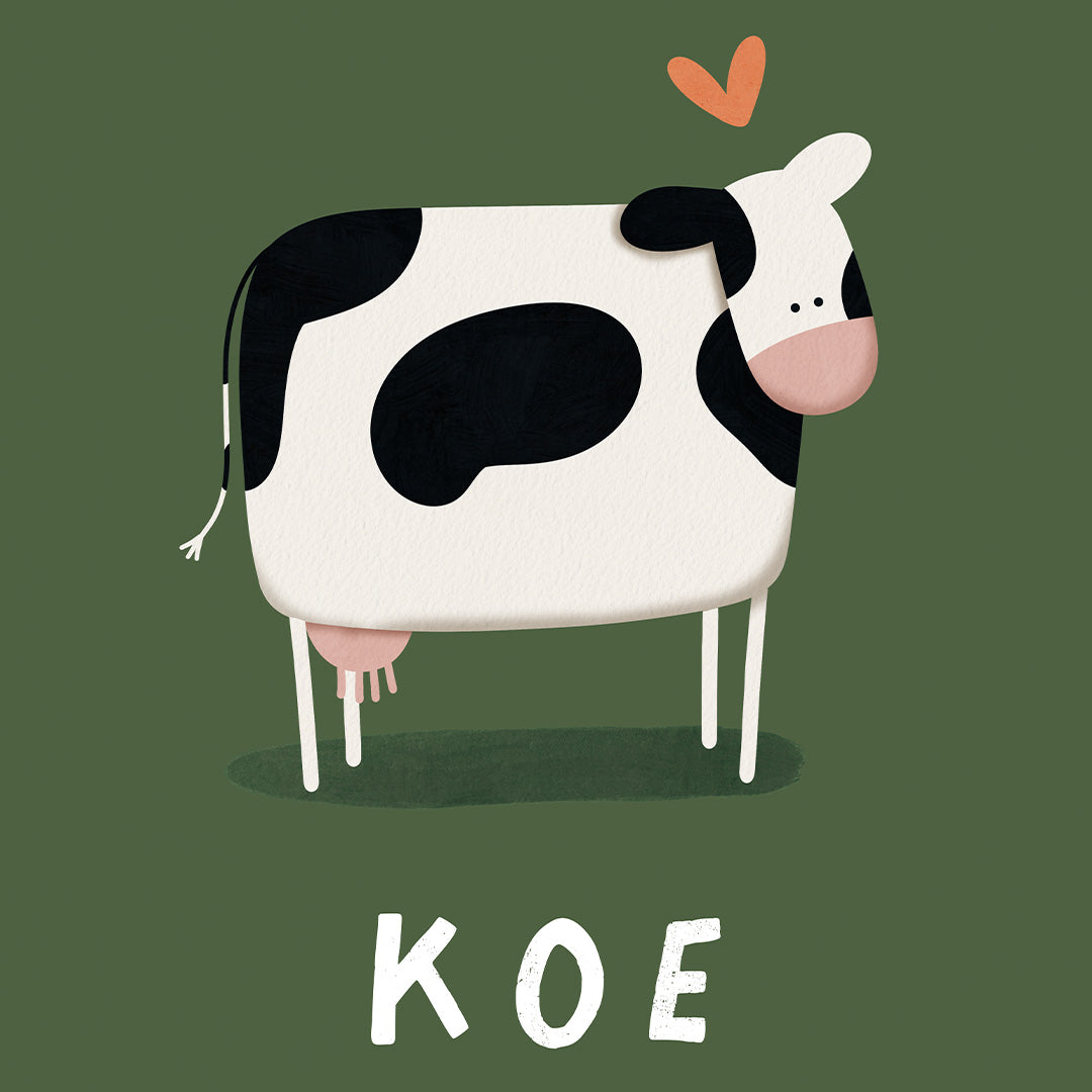 Woorden poster pastel: Koe