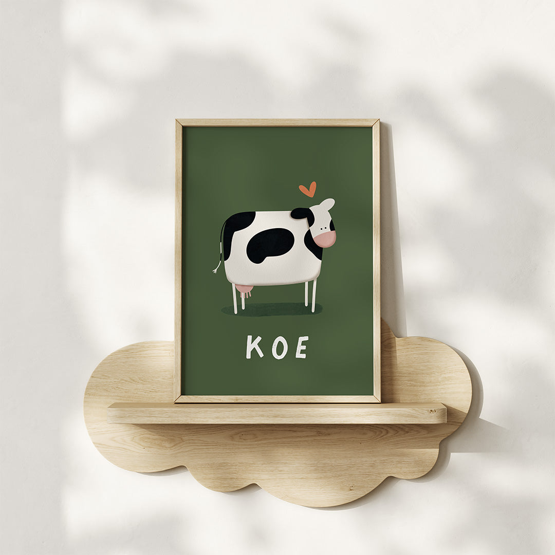 Woorden poster pastel: Koe