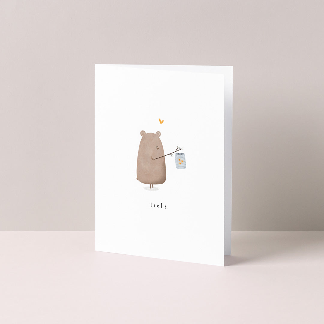 Gevouwen kaart: Liefs beertje