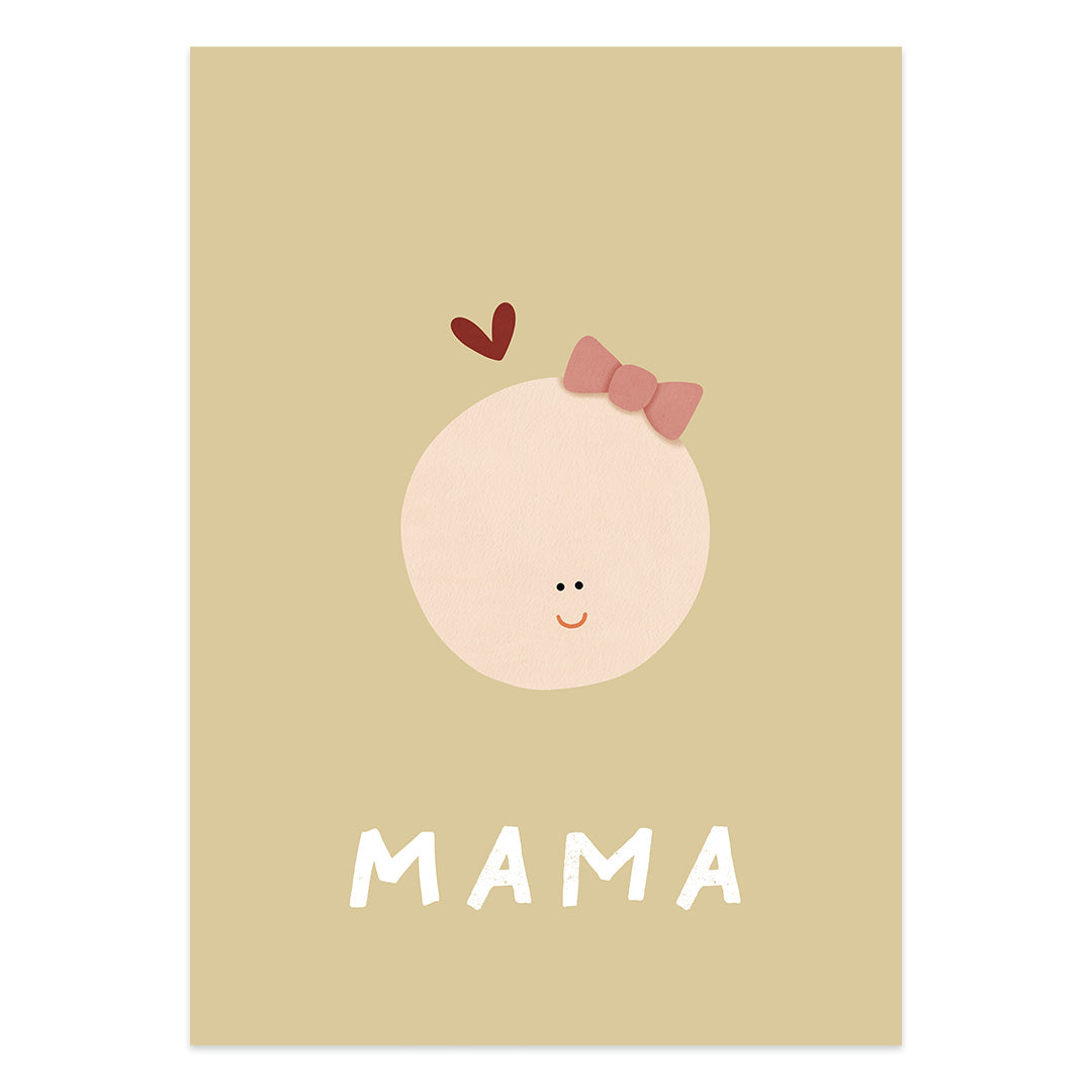 Woorden poster pastel: Mama