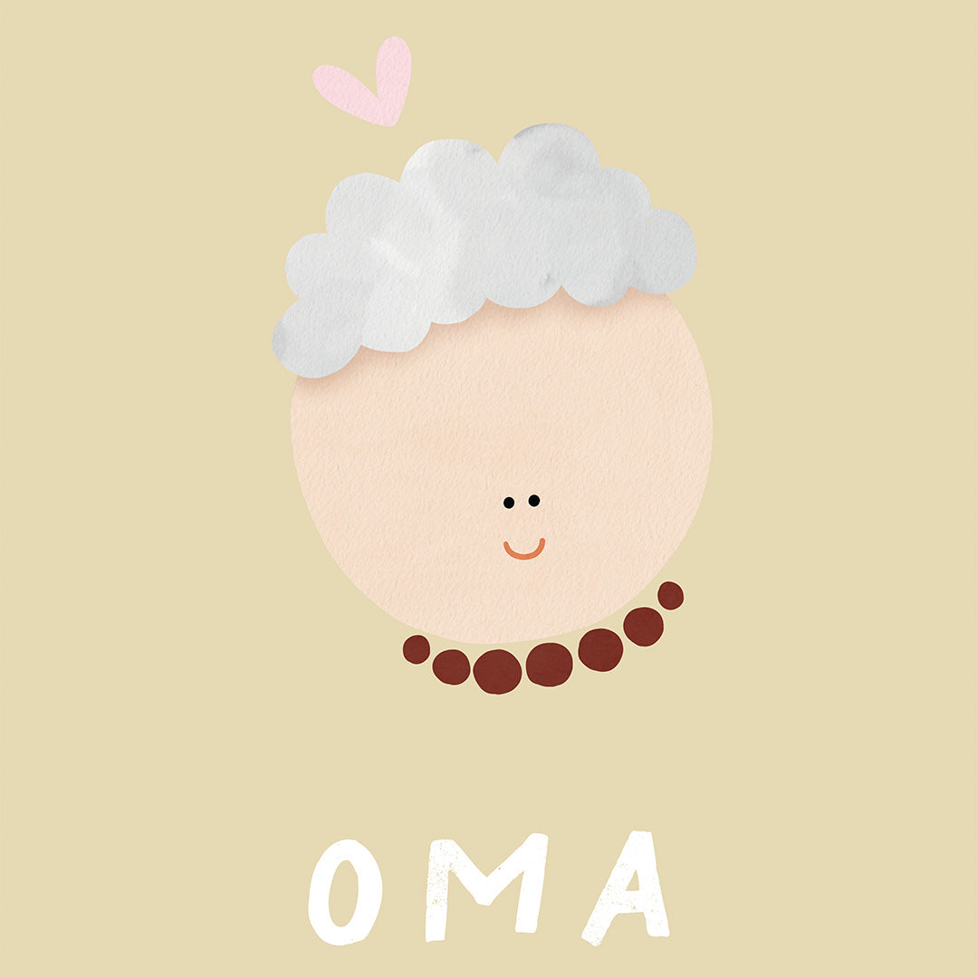 Woorden poster pastel: Oma