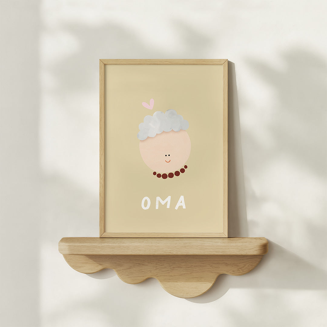 Woorden poster pastel: Oma