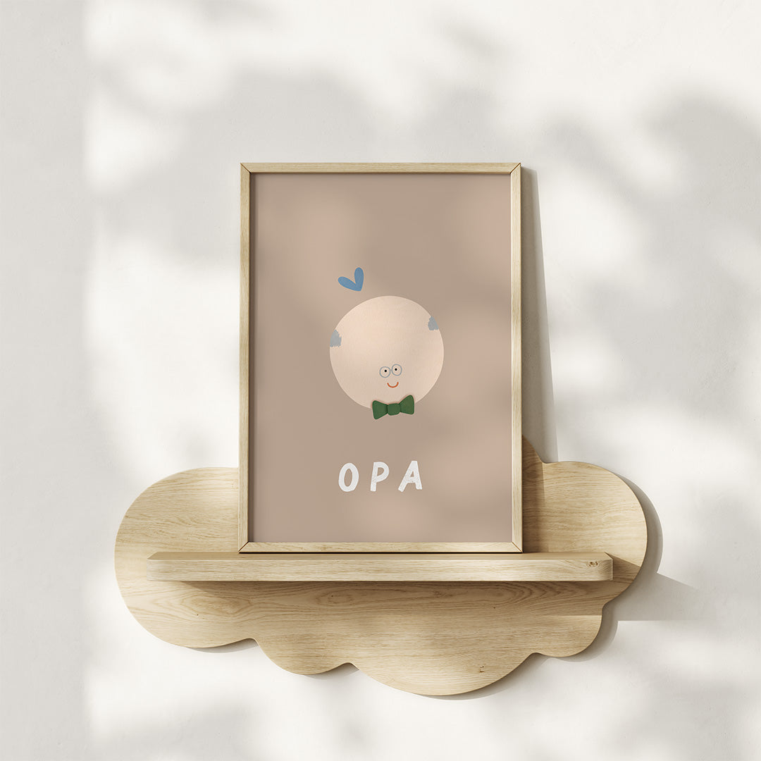 Woorden poster pastel: Opa