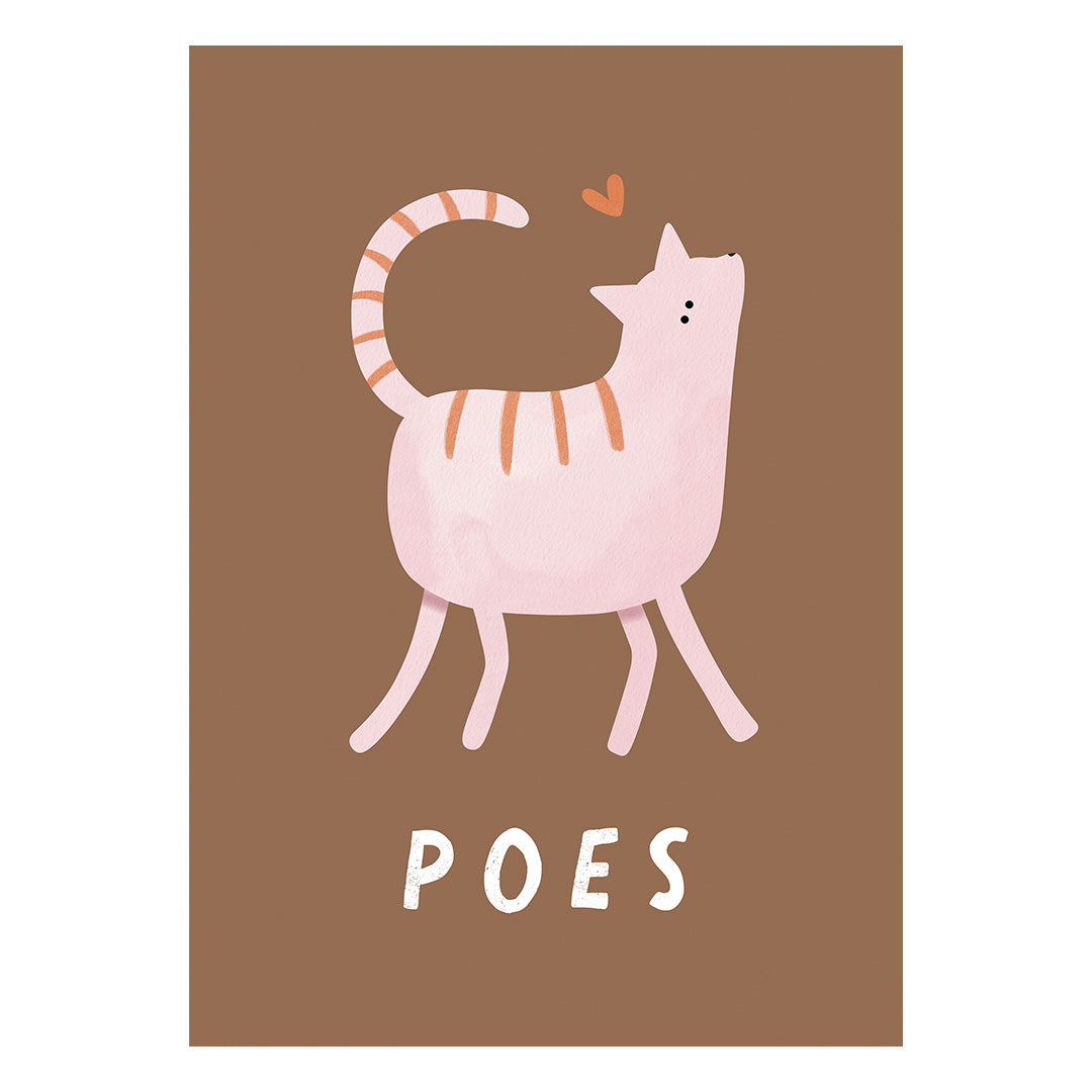 Woorden poster pastel: Poes