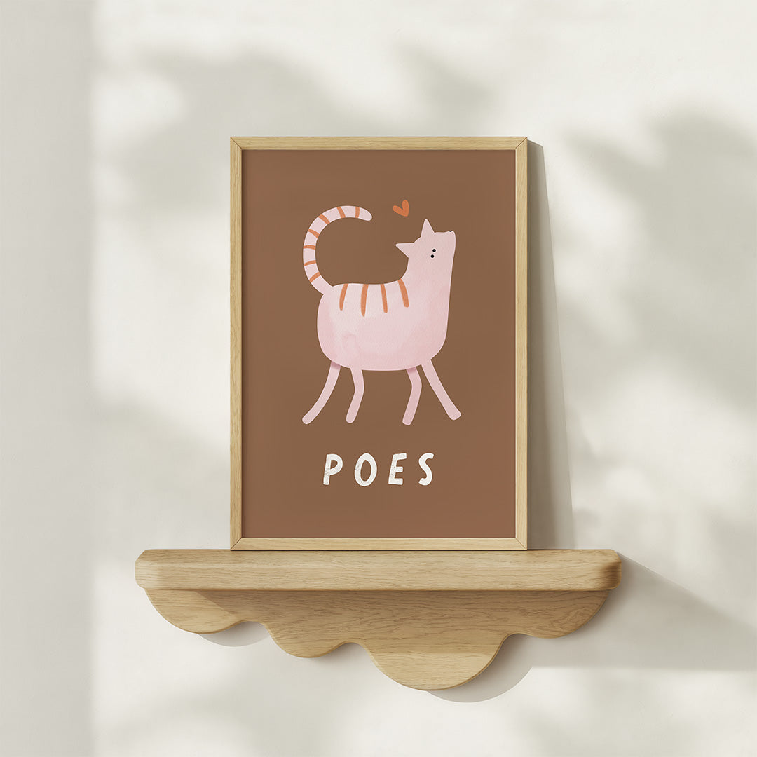 Woorden poster pastel: Poes
