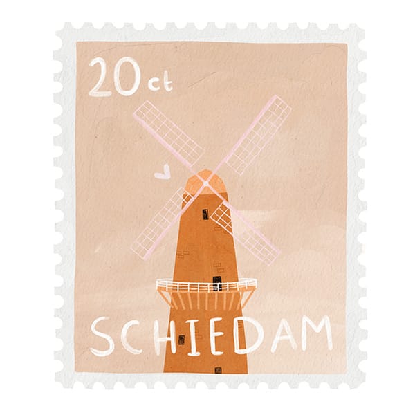 A4 Poster - postzegel Schiedam