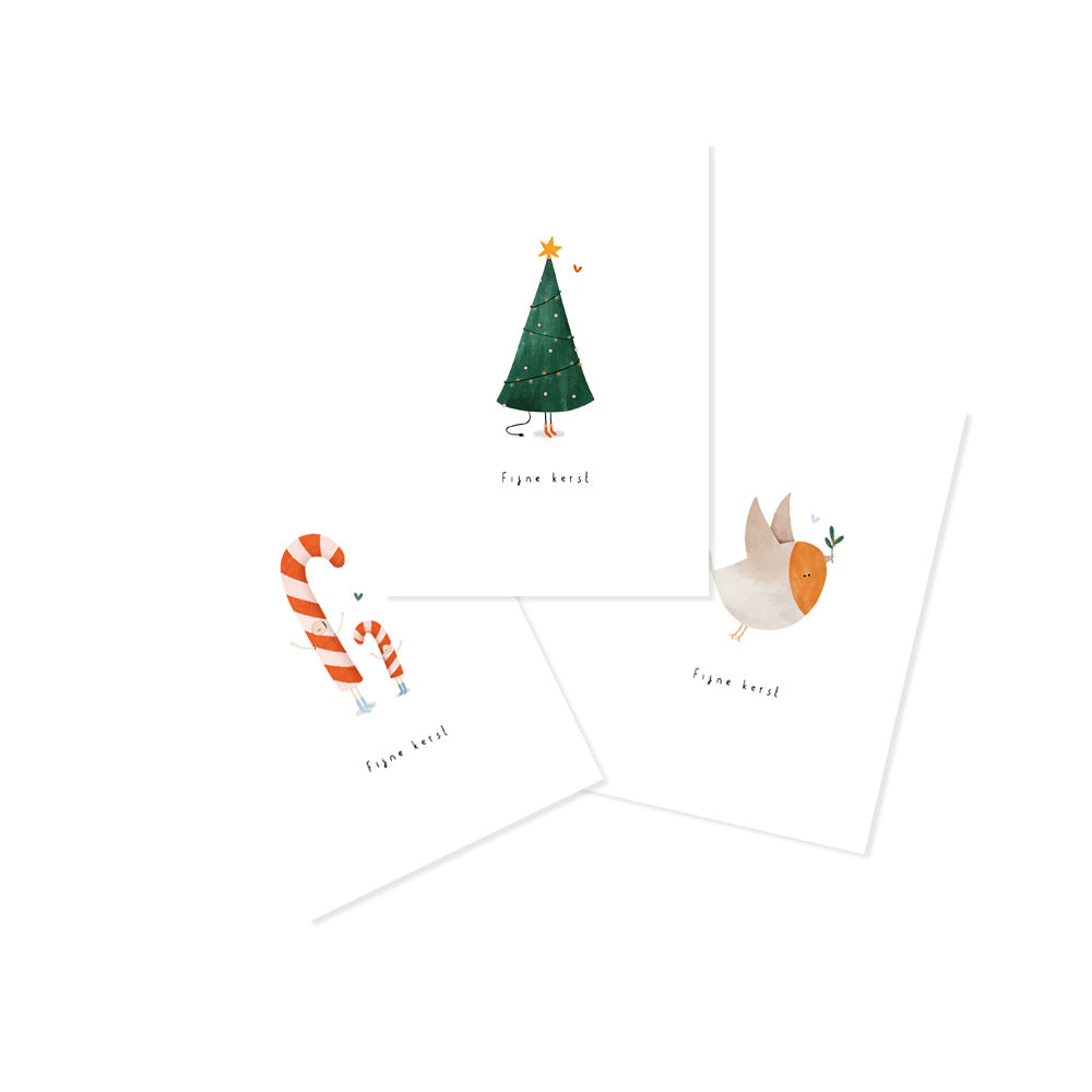 Setje van 3 kerstkaarten incl. enveloppen
