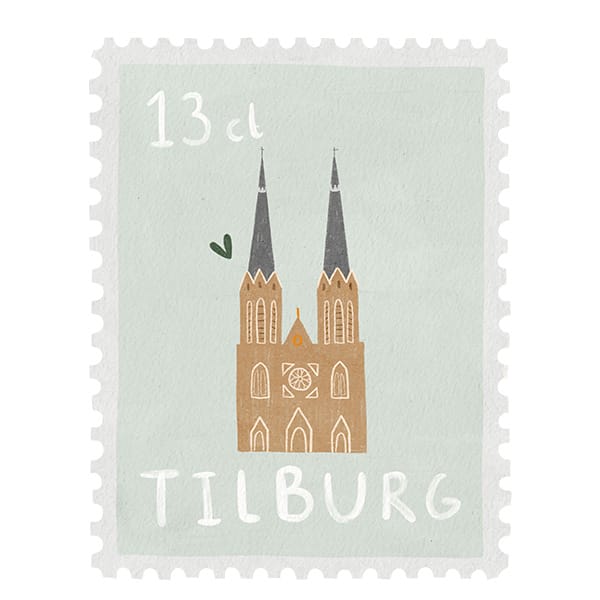 A4 Poster - postzegel Tilburg