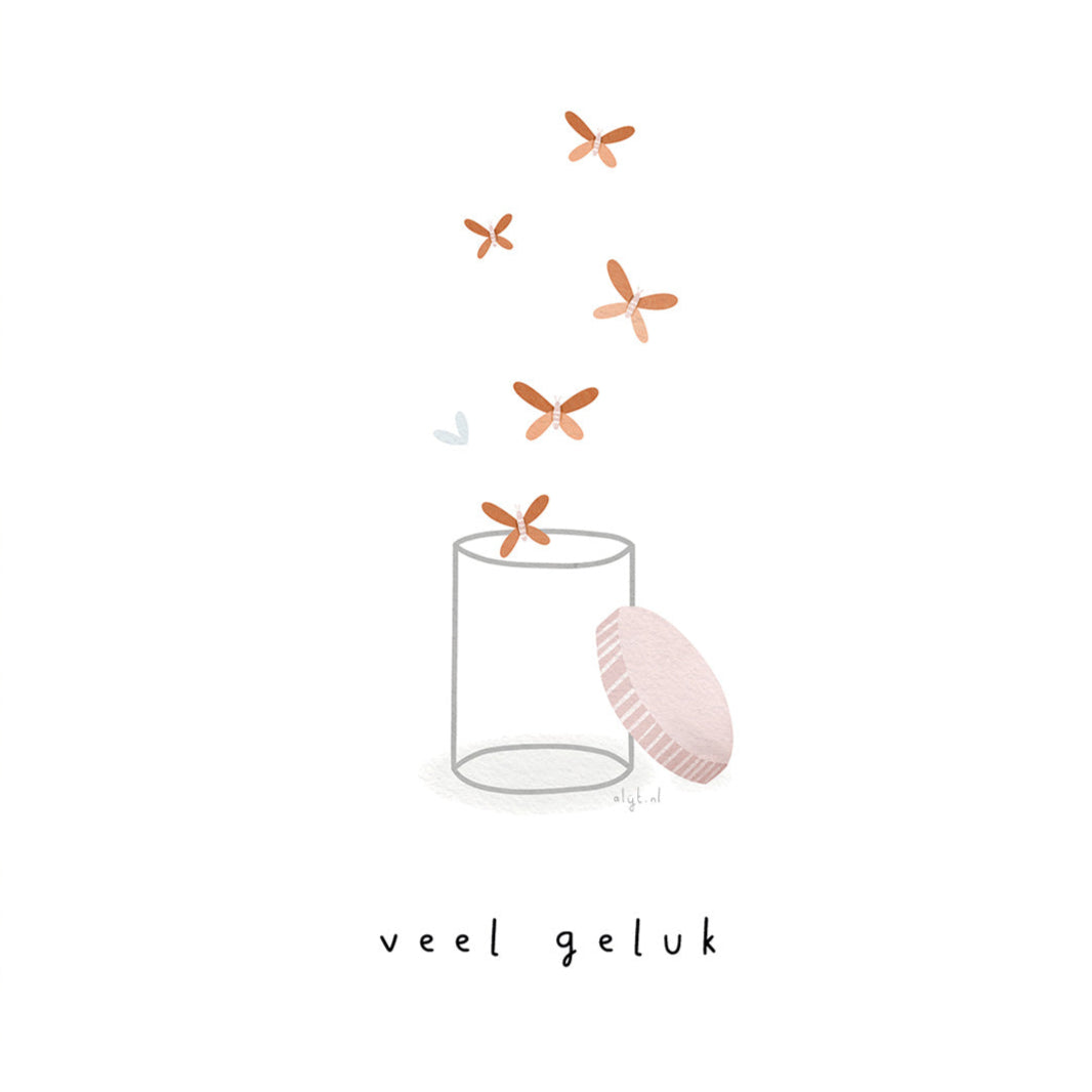 Gevouwen kaart: Veel geluk