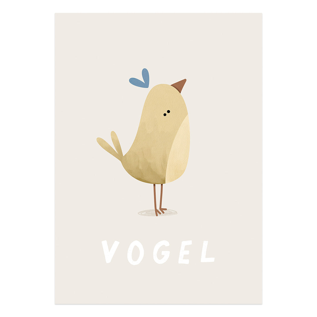 Woorden poster pastel: Vogel