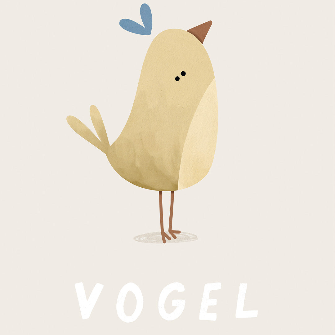 Woorden poster pastel: Vogel