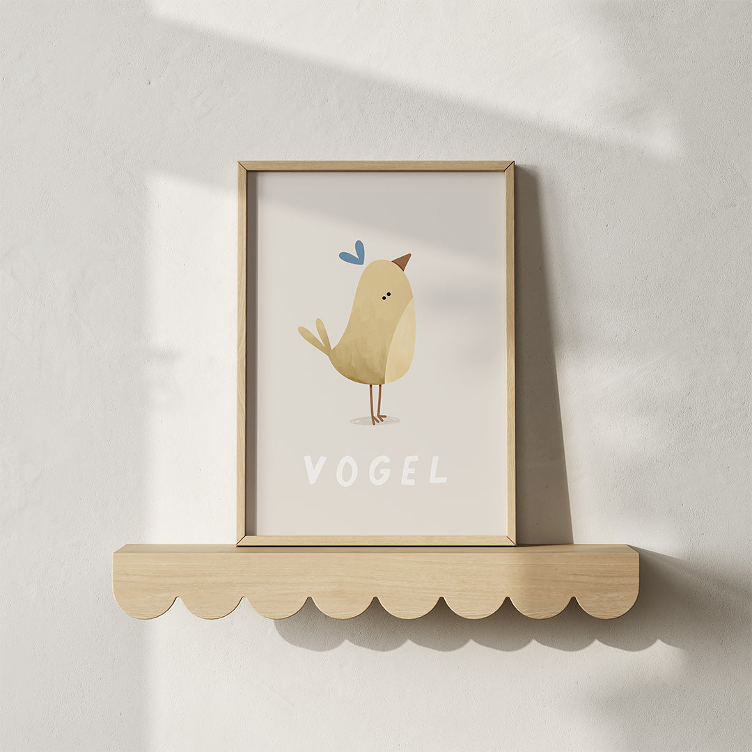 Woorden poster pastel: Vogel