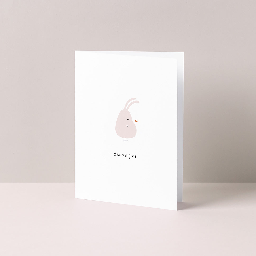 Gevouwen kaart: Zwanger konijntje