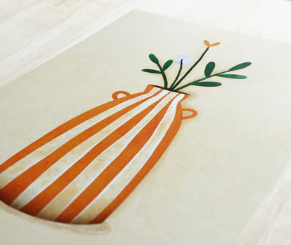 A4 Poster - Gele bloemenvaas