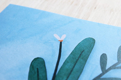 A4 Poster - Bloemenvaas Blauw
