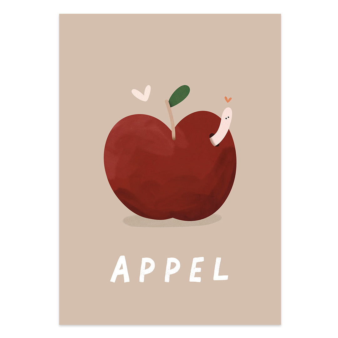 Woorden poster pastel: Appel