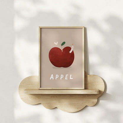 Woorden poster pastel: Appel
