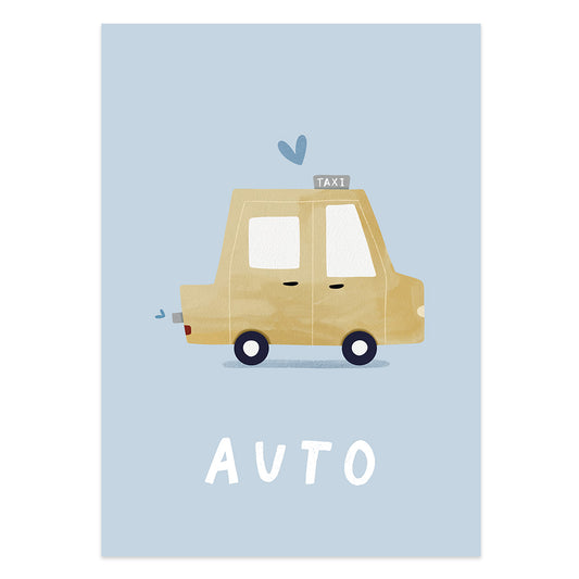 Woorden poster pastel: Auto